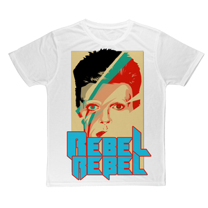 Rebel Rebel White Large Print  T-Shirt