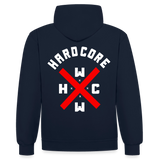 Hardcore Worldwide XBR 2 Side Contrast Colour Hoodie - navy/heather grey
