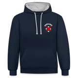 Hardcore Worldwide XBR 2 Side Contrast Colour Hoodie - navy/heather grey