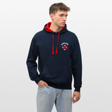 Hardcore Worldwide XBR 2 Side Contrast Colour Hoodie - navy/red