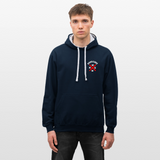 Hardcore Worldwide XBR 2 Side Contrast Colour Hoodie - navy/heather grey