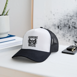 Hardcore Music Skull Trucker Cap - white/black