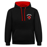 Hardcore Worldwide XBR 2 Side Contrast Colour Hoodie - black/red