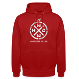 HCWW - HARDCORE IS LIFE Official - Hoodie - red