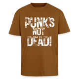 Punk's Not Dead Oversized Heavyweight T-shirt - toffee