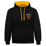 Hardcore Worldwide XBR 2 Side Contrast Colour Hoodie - black/gold