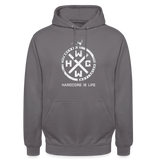 HCWW Hardcore is Life -Official Premium Hoodie - elephant grey
