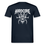 HARDCORE Demon BACK Print T-Shirt - navy