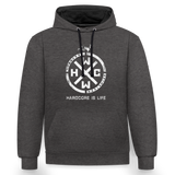 HCWW - HARDCORE IS LIFE Official - Contrast Hoodie - charcoal/black