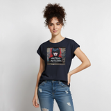 Passion NOT Fashion. Women’s T-Shirt with rolled up sleeves - navy