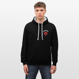 Hardcore Worldwide XBR 2 Side Contrast Colour Hoodie - black/heather grey