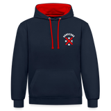 Hardcore Worldwide XBR 2 Side Contrast Colour Hoodie - navy/red