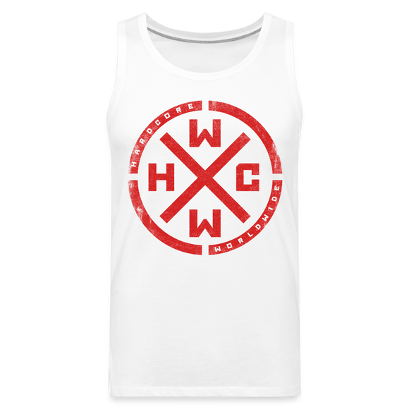 HCWW  Red Logo Men’s Tank Top - white