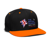 British Invasion 1960s Contrast Snapback Cap - black/neon orange