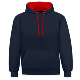 HCWW Back Logo Contrast Colour Hoodie - navy/red