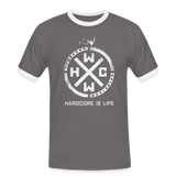 HCWW Is Life - Ringer T-Shirt - dark grey/white