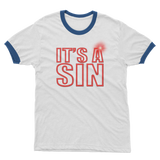 IT'S A SIN - THE 80'S REVISITED- Adult Ringer T-Shirt
