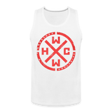 Hardcore Worldwide-Official Men’s Red Logo Tank Top - white