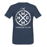 Hardcore is Life 2 side logo Men’s Premium Organic T-Shirt - navy